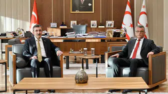 Cumhurbaşkanı Yardımcısı Yılmaz, KKTC Cumhurbaşkanı Erhürman ile görüştü