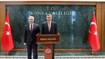 Cumhurbaşkanı Yardımcısı Cevdet Yılmaz Konya'da Valiliği ziyaret etti