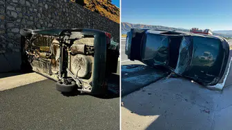 Elazığ'da feci kaza : Devrilen otomobilde 4'ü çocuk 7 kişi yaralandı