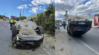 Silivri'de otomobil ile kamyon çarpıştı : Sürücü yaralandı