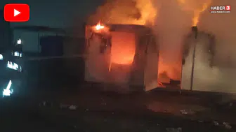 Hatay'da depremzedelerin kaldığı konteynerde yangın çıktı