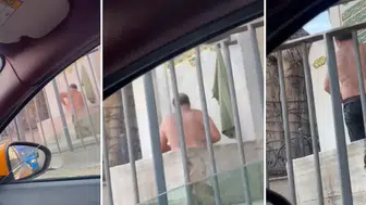 Bağdat Caddesi'nde şaşkına çeviren görüntüler! Çeşme suyuyla duş aldı