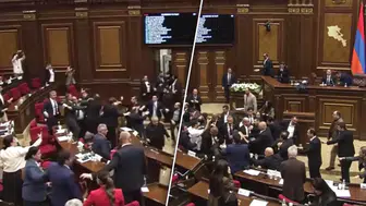 Ermenistan Parlamentosunda Neler Oluyor? Yumruklar Havada Uçuştu