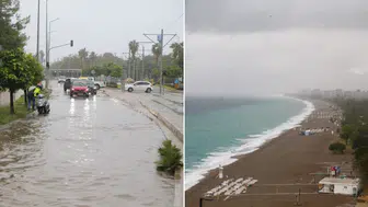 Antalya'da Sağanak ve Fırtına Hayatı Olumsuz Etkiledi