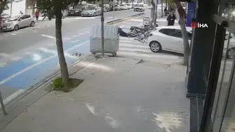 Bisiklet yolunda dehşet anları: Otomobil ezdi