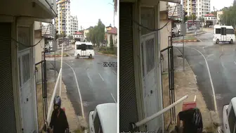 Adana'da Motosikletli Kuryenin Başına Su Borusu Düştü