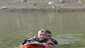Bursa İtfaiyesinden Demirtaş Barajı'nda Can Yakan Tatbikat