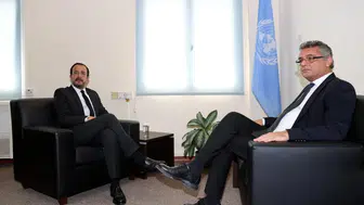 Erhürman ile Hristodulidis BM Ofisi'nde Bir Araya Geldi
