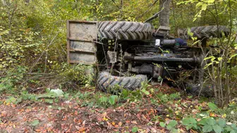 Ormanda devrilen traktörün sürücüsü kurtarılamadı