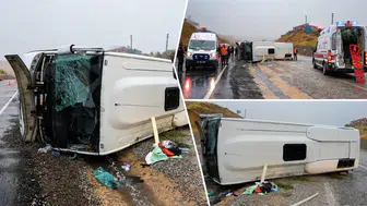 Kırıkkale'de İşçi Midibüsü Devrildi: 14 Yaralı