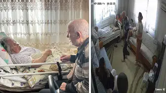 68 yıllık eşine sarılmak için ayağa kalktı: Duygulandıran anlar