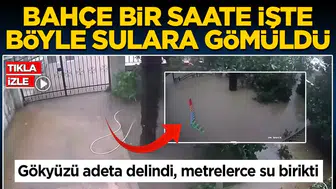 Beykoz'da Şiddetli Sağanak Hayatı Felç Etti: Bahçe Saniyeler İçinde Göle Döndü
