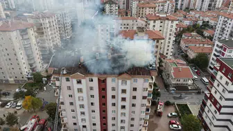 Aydınlıkevler Mahallesi'ndeki 9 Katlı Binada Yangın Paniği