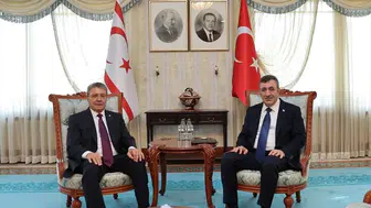 Cumhurbaşkanı Yardımcısı Yılmaz, KKTC Başbakanı Üstel ile Bir Araya Geldi
