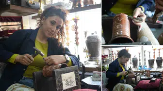Gaziantep'te erkek ustalara taş çıkartan kadın bakırcı