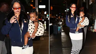 Rihanna kızı Rocki ile New York sokaklarında : Akşam yemeği çıkışı objektiflere yansıdı