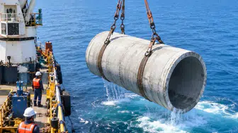 1.500 tonluk beton borular denizin dibine bırakılacak
