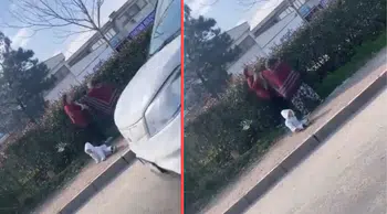 Bursa'da dilenci kavgası : Kucağındaki bebek yere düştü