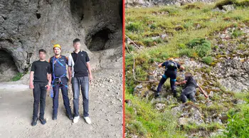 Eskişehir'de dağdaki oyukta mahsur kalan 2 genç kurtarıldı