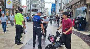 Ordu'da motosiklet ve bisiklet denetimleri : 10 sürücüye idari para cezası
