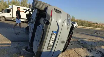 Sivrihisar'da otomobil yan yattı: 1 yaralı