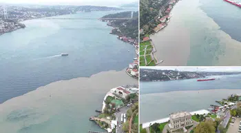 İstanbul Boğazı'nda Şaşırtan Görüntü İki Renge Bölündü