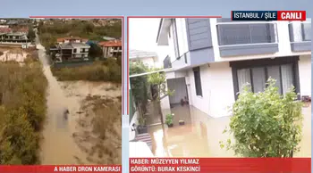 Şile'de Şiddetli Yağış Hayatı Felç Etti: Dere Taştı, Araçlar Sular Altında Kaldı