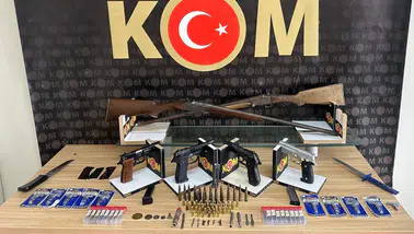 Sivas'ta silah ve mühimmat operasyonu : 6 zanlıdan 1'i tutuklandı