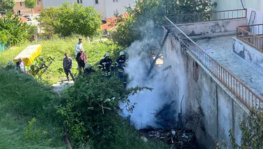 Çorum'da apartmanın tandırlığında yangın çıktı