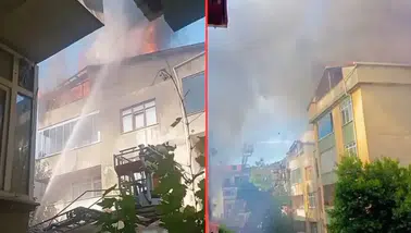 Tuzla'da çatı yangını : Alevler yandaki apartmana sıçradı