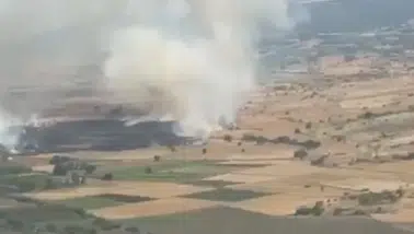 Balıkesir'de arazi yangını : Havadan ve karadan müdahale başlatıldı