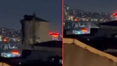 Küçükçekmece'de yıkımı gerçekleştirilen bina çöktü
