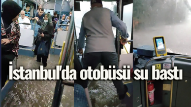 İstanbul'da otobüsü su bastı
