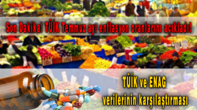 Son Dakika! TÜİK Temmuz ayı enflasyon oranlarını açıkladı! TÜİK ve ENAG verilerinin karşılaştırması