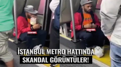 İstanbul metro hattında skandal görüntüler! Herkesin içinde uyuşturucu kullandı