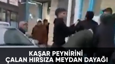 Kaşar peynirini çalan hırsıza meydan dayağı
