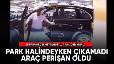 Park halindeyken aracını perişan etti