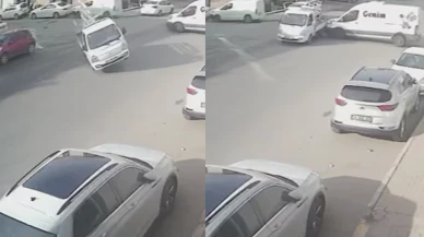 Ataşehir'de akılalmaz kaza: Kamyonet, panelvan ve otomobil birbirine girdi! O anlar kamerada