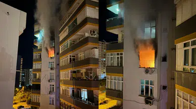 Adana'da apartmanda korkutan yangın