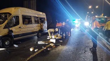 Beykoz'da işçi servisi devrildi: 3 kişi yaralandı!