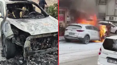 Sultangazi'de feci yangın: Otomobil alev alev yandı