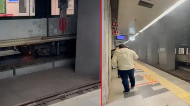 Mahmutbey metrosunda yangın paniği: Yolcular tahliye edildi!