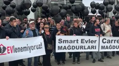 Bursa'da inşaat firması mağdurları eylem yaptı