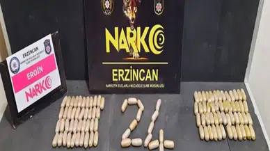 Erzincan’da midelerinde 109 kapsül uyuşturucu taşıyan 2 şüpheli yakalandı
