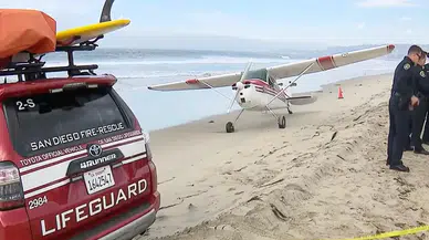 ABD'de motoru duran uçak sahiline acil iniş yaptı