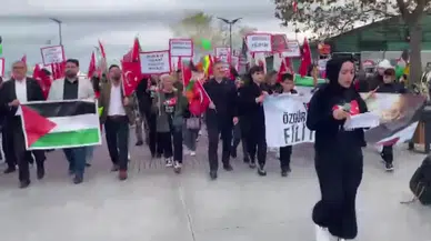 Mudanya’da filistin’e destek yürüyüşü