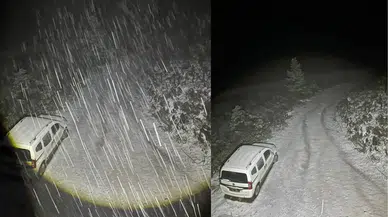 Bolu'nun yüksek kesimlerinde kar yağışı etkili oldu