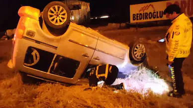 E90 Karayolu’nda ilginç kaza! Kamyon takla attı, sürücü ortadan kayboldu