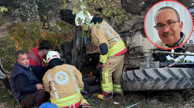 Manisa Turgutlu'da traktör devrildi: Sürücü öldü, eşi yaralandı