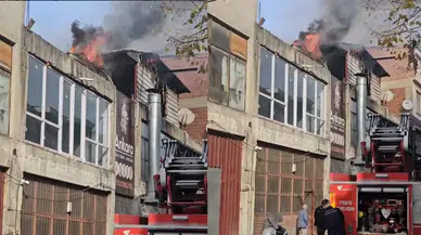 İnegöl'de mobilya imalathanesinde korkutan yangın